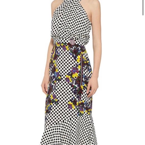 NWT Saloni silk cocktail dress M 10 - Picture 2 of 16